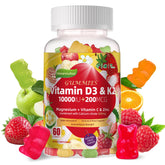 Wekannufod D3K2 gummies bottle close-up showing vegan sugar-free formula.