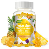 Wekannufod potassium magnesium gummies bottle with pineapple flavor for daily muscle support.