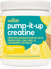 Wellah Creatine for Women Frozen Lemonade bottle with refreshing flavor and 50 servings.