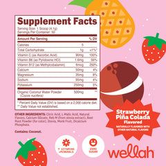 Wellah Electrolytes Powder serving cup showing mix-ready drink for workouts.