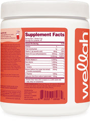 Wellah Get-Going fruit punch color and aroma in a glass after mixing.