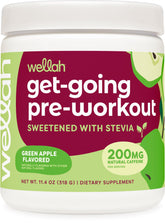 Wellah Get-Going Green Apple tub front showing natural energy for workouts.