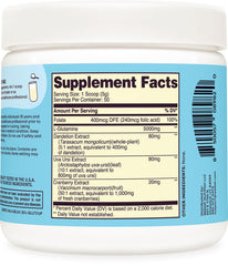 Wellah L-Glutamine powder with stevia shows a subtle sweetness option.