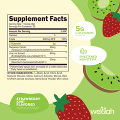Wellah L-Glutamine powder with scoop ready to mix