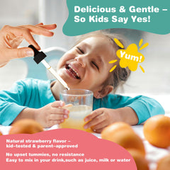 Well&Whole 2mL daily dosage demonstrates simple pediatric administration