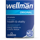 Vitabiotics Wellman 30 tablets bottle showing a daily men's multivitamin and mineral supplement