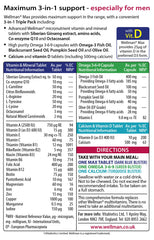 Wellman Max omega-3-6-9 capsules for daily wellness.