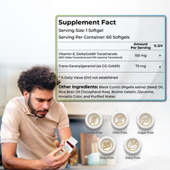 Wellness Extract Eannatto label detail highlights DeltaGold tocotrienols and tocopherol-free formula