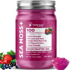 Wellness LabsRX Irish Sea Moss Gel berry flavor highlights texture and immune support potential.