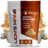 WELLNESS LABSRX Lions Mane powder bottle shows pure extract for memory support