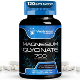 WELLNESS LABSRX magnesium glycinate bottle highlighting high absorption for daily calm.