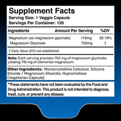 WELLNESS LABSRX magnesium glycinate capsules close-up showcasing premium chelated formula.