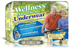 Wellness Unique Absorbent Underwear pull-ups 12-count pack for discreet daytime protection.
