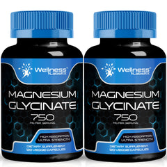 Wellness LabsRx magnesium glycinate capsules bottle highlighting high absorption for daily wellness