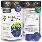 Wellneum Collagen Peptide Gummies bottle with blackberry flavor for daily beauty support.