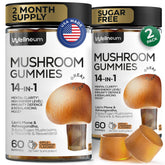 Wellneum Mushroom Gummies bottle highlights apple cinnamon flavor for easy daily use