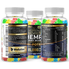 Wellution Gummies close-up reveals fruity flavor and inviting texture.