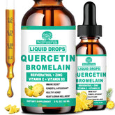 WellVeraVida Quercetin liquid drops bottle and dropper for easy immune support