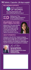 Wellwoman Plus vitamins close-up suggesting steady energy release.
