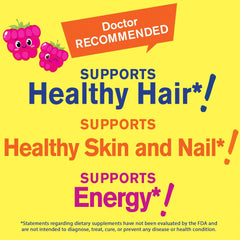 WellYeah Biotin Gummies for Kids vegan and gluten-free ingredients panel.