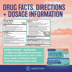 Welmate fast-acting antifungal cream provides relief from itching.