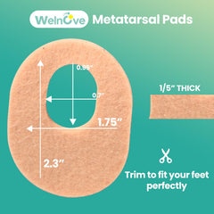 Welnove callus pad reduces friction between skin and shoe.