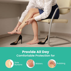 Close-up of hydrocolloid gel shows soft, flexible protection for toes and heels.