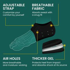 Welnove gel heel protector cups side profile showing thicker gel cushioning for impact