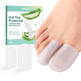Welnove gel toe cap front view with clear silicone cushion