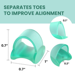 Welnove gel toe separator pack-shot showing 12-pack spacers to prevent toe rubbing.