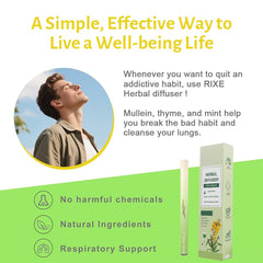 Ingredient focus on mullein, thyme, and mint for a gentle aroma blend.