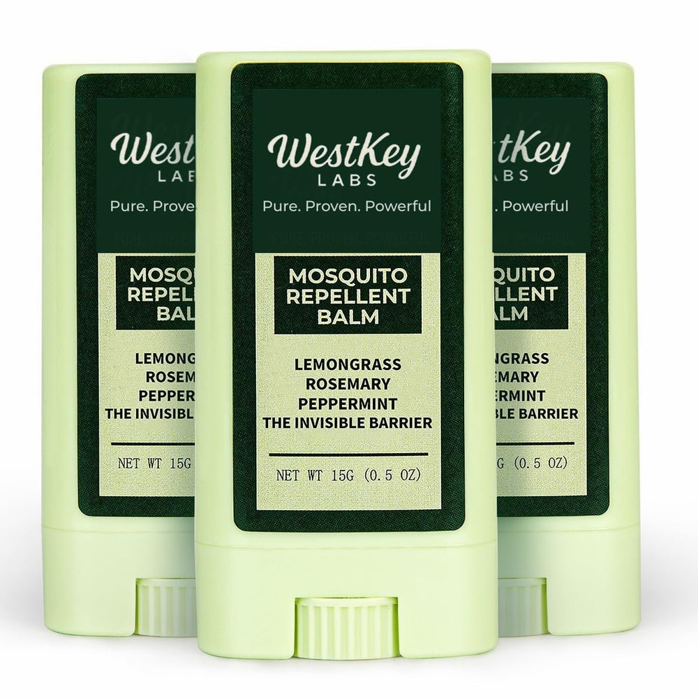 WestKey Labs mosquito repellent balm-stick 3-pack front view offering natural protection from biting insects