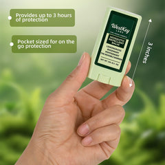 WestKey Labs balm-stick in use shows easy glide-on application for mess-free outdoor protection