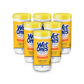 Wet Ones Tropical Splash wipes in 40-count canister front for quick cleanups.
