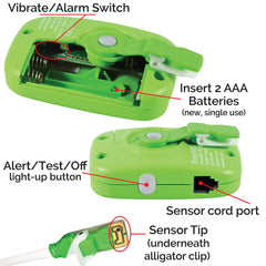 Wet-Stop 3 Green battery compartment with compact, long-lasting power.