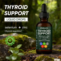WGYPEU Kindled Thyroid Support Drops label close-up highlighting key ingredients for informed use