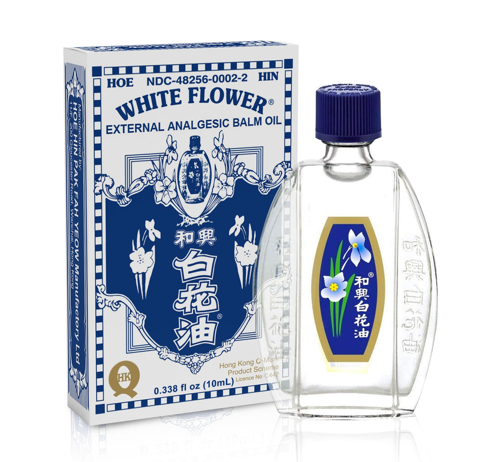 White Flower Balm externo analgésico 10ml en botella, alivio rápido para molestias musculares.