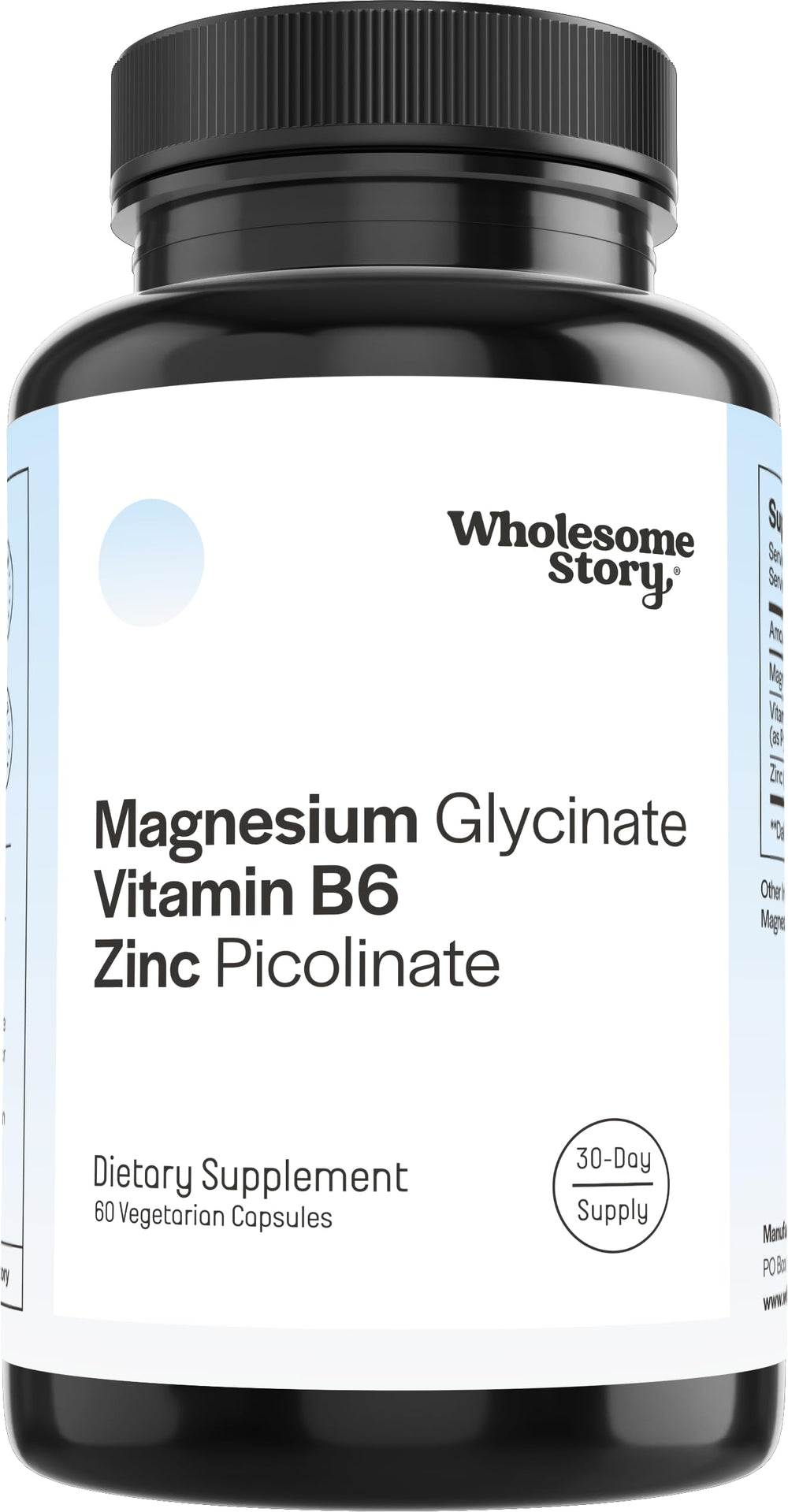 Wholesome Story zinc-picolinate-magnesium bottle for daily balance and immune wellness.