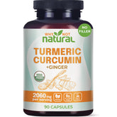 Why Not Natural turmeric-curcumin bottle front shows easy daily capsules for wellness.