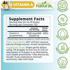 Sublingual use scenario showing vitamin A drops on skin-care routine.