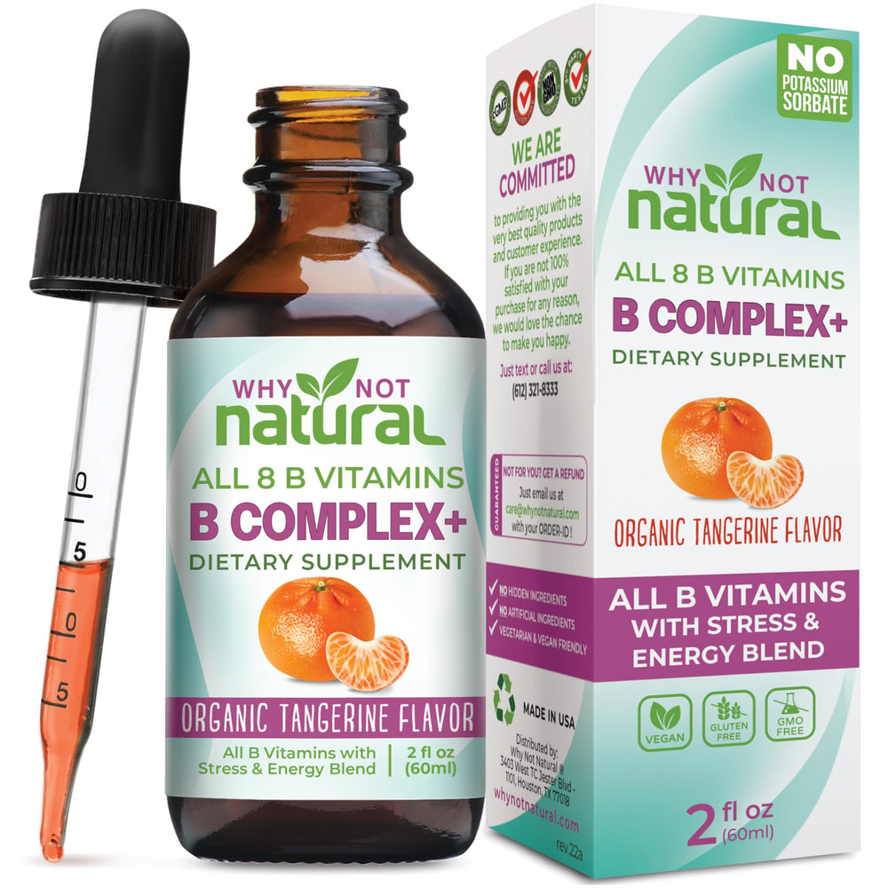 Why Not Natural Vitamin B Complex Liquid Drops bottle ready for daily use