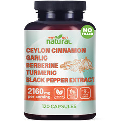 Why Not Natural 5in1 cinnamon capsules bottle for convenient daily wellness.