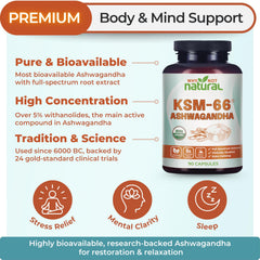 Why Not Natural Ashwagandha KSM66 capsules for easy daily supplementation.