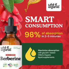 Liquid berberine drops pouring into a teaspoon suggests simple daily ritual.
