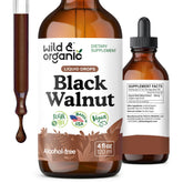 Wild & Organic Black Walnut Tincture bottle for detox and digestive support