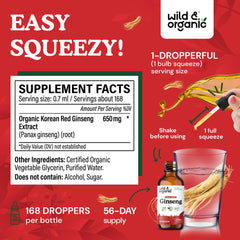 Dropper dispensing Wild & Organic Panax Ginseng tincture