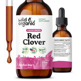 Wild & Organic Red Clover Drops bottle for easy daily use.