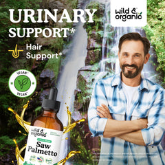 Dropper-ready Wild & Organic Saw Palmetto Tincture for convenient use.