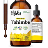 Wild & Organic Yohimbe Drops bottle pour for easy daily dosing