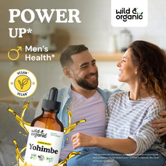 Wild and Organic Yohimbe drops pour for easy daily dosing.